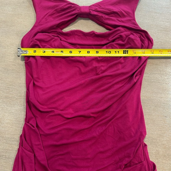 Betsey Johnson Backless Dress in Vibrant Magenta size 6 cotton stretch - Picture 4 of 7